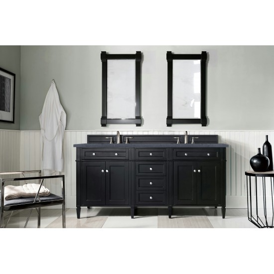 Brittany 72" Black Onyx Double Vanity w/ 3 CM Charcoal Soapstone Quartz Top