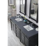 Brittany 72" Black Onyx Double Vanity w/ 3 CM Charcoal Soapstone Quartz Top