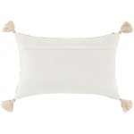 Surya Columbus Cream Pillow Shell With Down Insert 14"H X 22"W