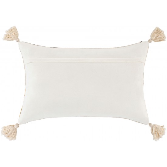 Surya Columbus Cream Pillow Shell With Down Insert 14"H X 22"W