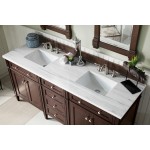 Brittany 72" Mahogany Double Vanity w/3 CM Arctic Fall Solid Surface Top