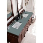 Brittany 72" Burnished Mahogany Double Vanity w/ 3 CM Cala Blue Quartz Top