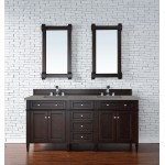 Brittany 72" Burnished Mahogany Double Vanity w/ 3 CM Grey Expo Quartz Top