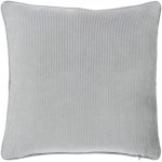 Surya Corduroy Light Gray Pillow Shell With Polyester Insert 18"H X 18"W