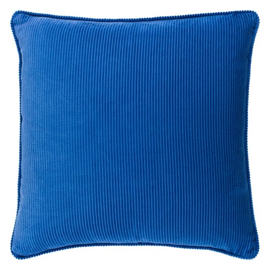 Surya Corduroy Dark Blue Pillow Shell With Down Insert 18"H X 18"W