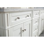 Brittany 72" Bright White Double Vanity w/ 3 CM Carrara Marble Top