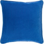 Surya Corduroy Dark Blue Pillow Shell With Down Insert 18"H X 18"W