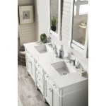 Brittany 72" Bright White Double Vanity w/ 3 CM Classic White Quartz Top