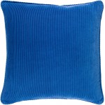 Surya Corduroy Dark Blue Pillow Shell With Polyester Insert 20"H X 20"W