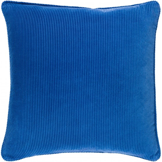 Surya Corduroy Dark Blue Pillow Shell With Polyester Insert 20"H X 20"W