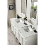 Brittany 72" Bright White Double Vanity w/ 3 CM Eternal Jasmine Pearl Quartz Top