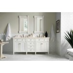 Brittany 72" Bright White Double Vanity w/ 3 CM Eternal Marfil Quartz Top