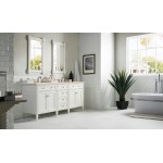 Brittany 72" Bright White Double Vanity w/ 3 CM Eternal Marfil Quartz Top