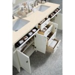 Brittany 72" Bright White Double Vanity w/ 3 CM Eternal Marfil Quartz Top
