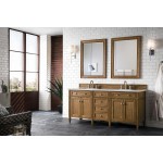 Brittany 72" Saddle Brown Double Vanity w/ 3 CM Eternal Jasmine Pearl Quartz Top