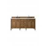 Brittany 72" Saddle Brown Double Vanity w/ 3 CM Ethereal Noctis Quartz Top