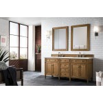 Brittany 72" Saddle Brown Double Vanity w/ 3 CM Ethereal Noctis Quartz Top