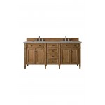 Brittany 72" Saddle Brown Double Vanity w/ 3 CM Grey Expo Quartz Top