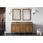 Brittany 72" Saddle Brown Double Vanity w/ 3 CM Grey Expo Quartz Top