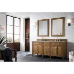 Brittany 72" Saddle Brown Double Vanity w/ 3 CM Grey Expo Quartz Top