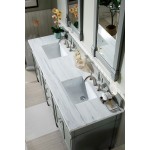 Brittany 72" Urban Gray Double Vanity w/ 3 CM Arctic Fall Solid Surface Top