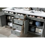 Brittany 72" Urban Gray Double Vanity w/ 3 CM Arctic Fall Solid Surface Top