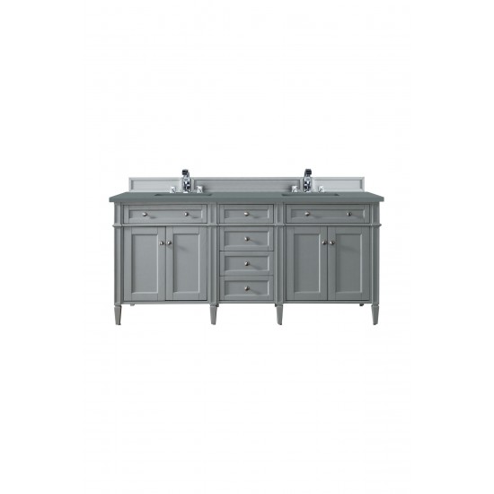 Brittany 72" Urban Gray Double Vanity w/ 3 CM Cala Blue Quartz Top