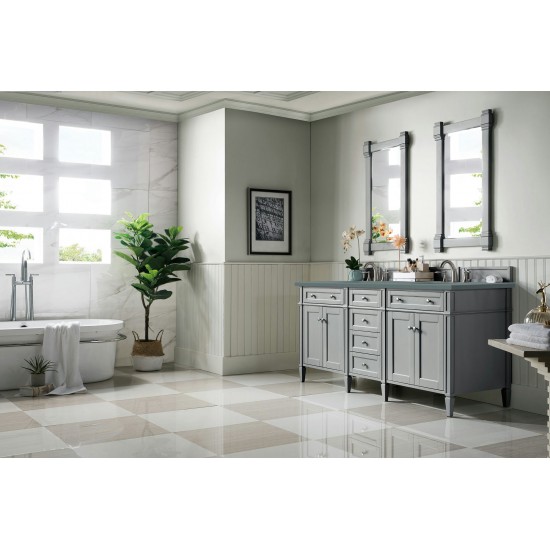 Brittany 72" Urban Gray Double Vanity w/ 3 CM Cala Blue Quartz Top