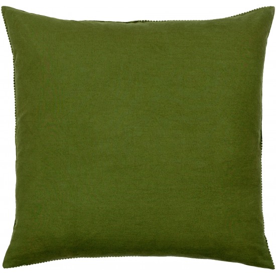 Surya Corduroy Quarters Olive Pillow Shell With Polyester Insert 18"H X 18"W