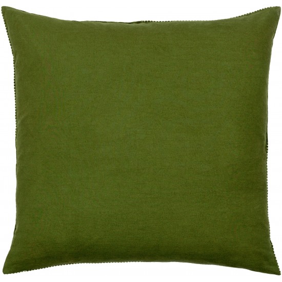 Surya Corduroy Quarters Olive Pillow Shell With Down Insert 22"H X 22"W