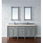 Brittany 72" Urban Gray Double Vanity w/ 3 CM Eternal Marfil Quartz Top
