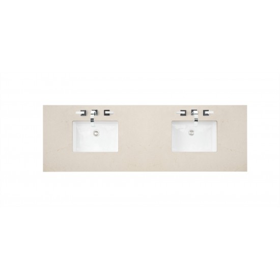 Brittany 72" Urban Gray Double Vanity w/ 3 CM Eternal Marfil Quartz Top