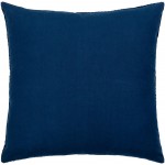 Surya Corduroy Quarters Navy Pillow Shell With Down Insert 20"H X 20"W