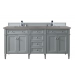 Brittany 72" Urban Gray Double Vanity w/ 3 CM Grey Expo Quartz Top