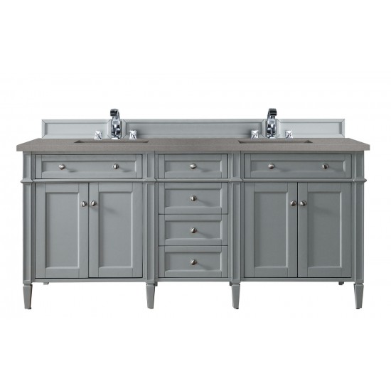 Brittany 72" Urban Gray Double Vanity w/ 3 CM Grey Expo Quartz Top