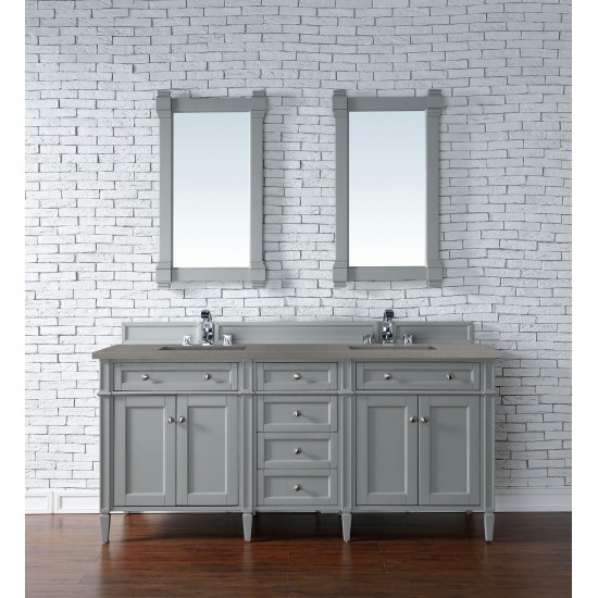 Brittany 72" Urban Gray Double Vanity w/ 3 CM Grey Expo Quartz Top