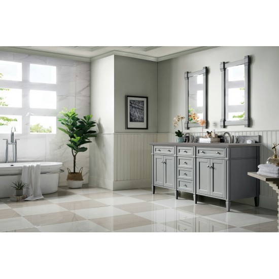 Brittany 72" Urban Gray Double Vanity w/ 3 CM Grey Expo Quartz Top