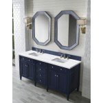 Brittany 72" Victory Blue Double Vanity w/ 3 CM Arctic Fall Solid Surface Top