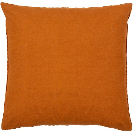 Surya Corduroy Quarters Brick Red Pillow Shell With Polyester Insert 22"H X 22"W