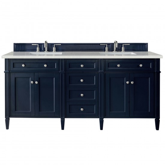 Brittany 72" Victory Blue Double Vanity w/ 3 CM Eternal Serena Quartz Top