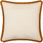 Surya Cotton Fringe Ctf-001 Pillow Shell With Polyester Insert 20"H X 20"W