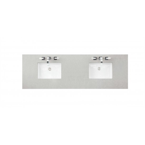 Brittany 72" Victory Blue Double Vanity w/ 3 CM Eternal Serena Quartz Top