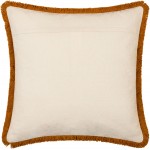 Surya Cotton Fringe Ctf-001 Pillow Shell With Polyester Insert 22"H X 22"W