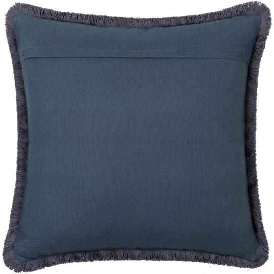 Surya Cotton Fringe Ctf-002 Pillow Shell With Polyester Insert 18"H X 18"W