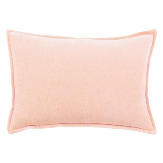 Surya Cotton Velvet Peach Pillow Shell With Down Insert 13"H X 19"W