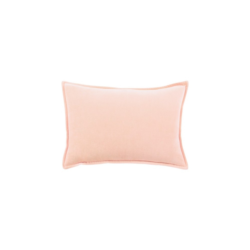 Surya Cotton Velvet Peach Pillow Shell With Down Insert 13"H X 19"W