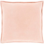 Surya Cotton Velvet Peach Pillow Shell With Down Insert 18"H X 18"W