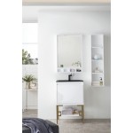 Milan 23.6" Single Vanity White Radiant Gold w/Charcoal Black Composite Top