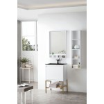 Milan 23.6" Single Vanity White Radiant Gold w/Charcoal Black Composite Top
