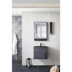 Milan 23.6" Single Vanity, Modern Grey Glossy w/Charcoal Black Composite Top